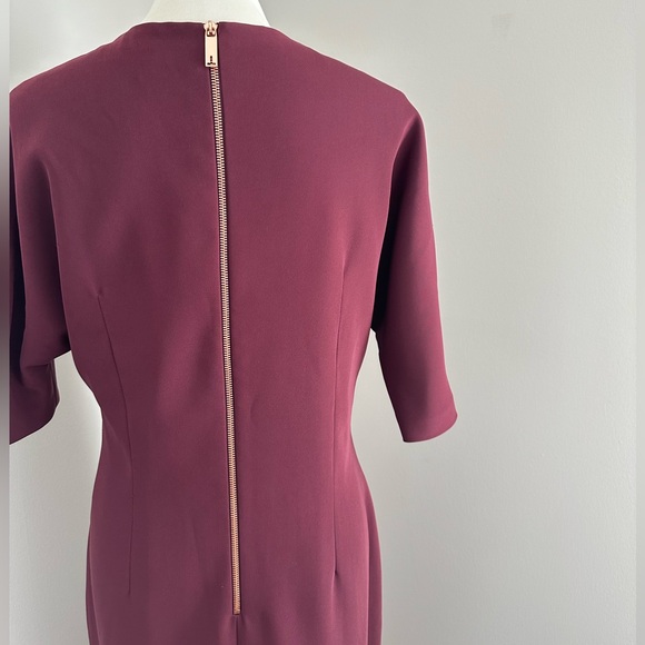 Ted Baker Dolman Midi Dress Size 4 Sheath Short Sleeve - Picture 9 of 10